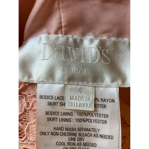 David's Bridal Pale Peach Size 4 Maxi One Shoulder Lace Dress F17063 Bellini - Picture 2 of 11